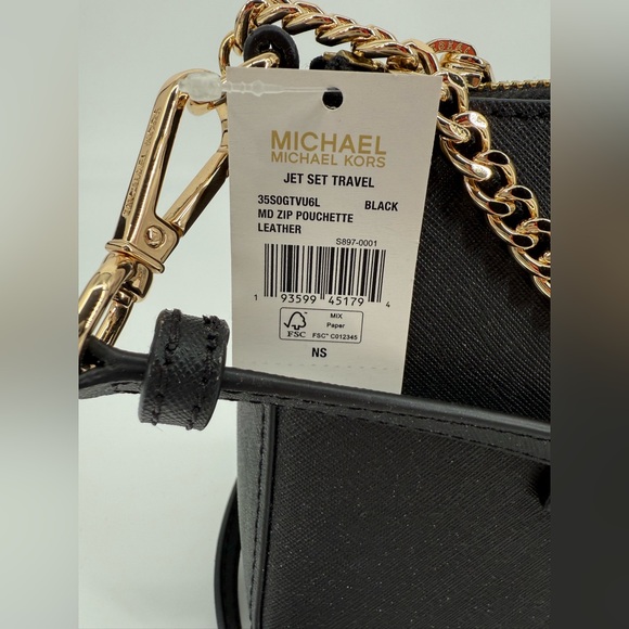 Michael Kors Black Crossbody Bag with Gold Chain - Picture 4 of 6